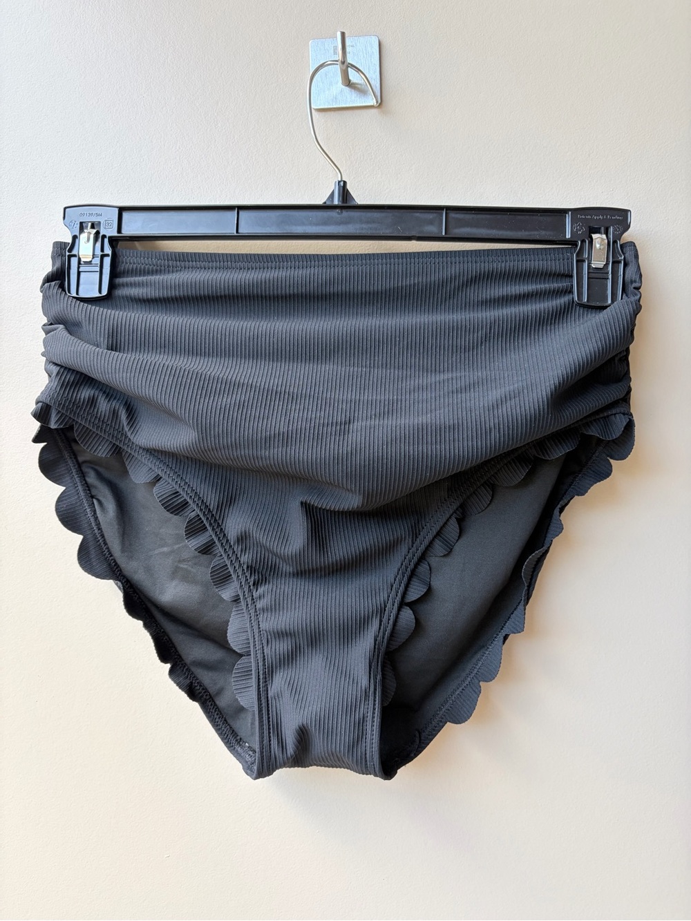 CHARMO ribbed high-waisted bikini bottom/swim brief, size M